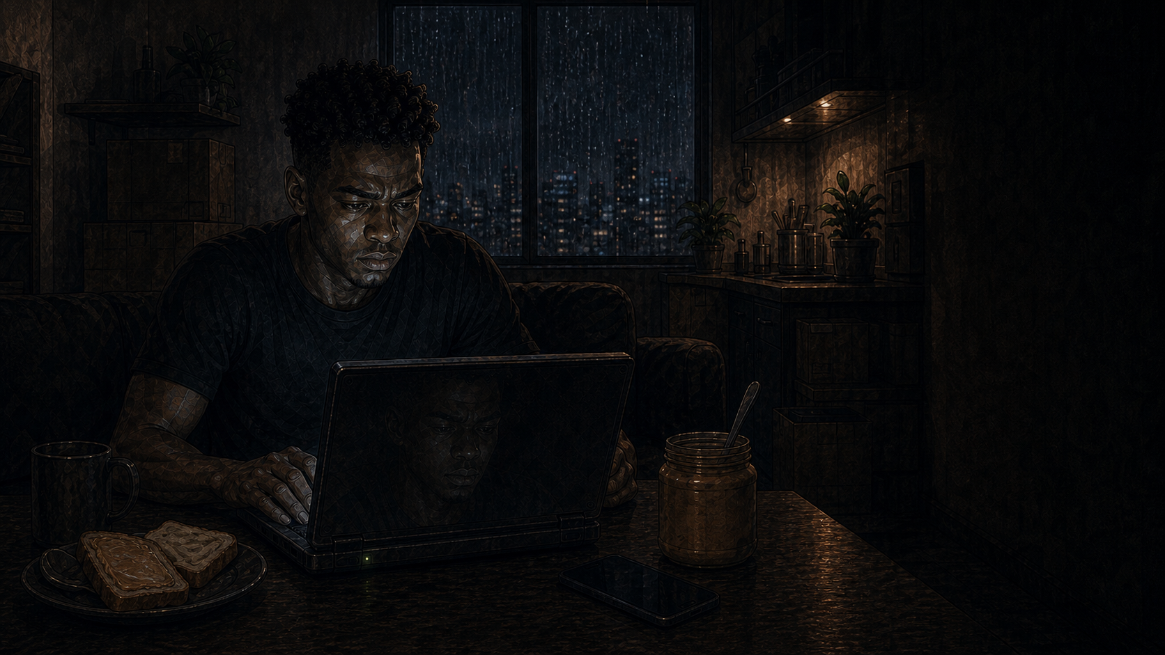 Zeth Mnguni reflected in a laptop screen after finding bad metadata