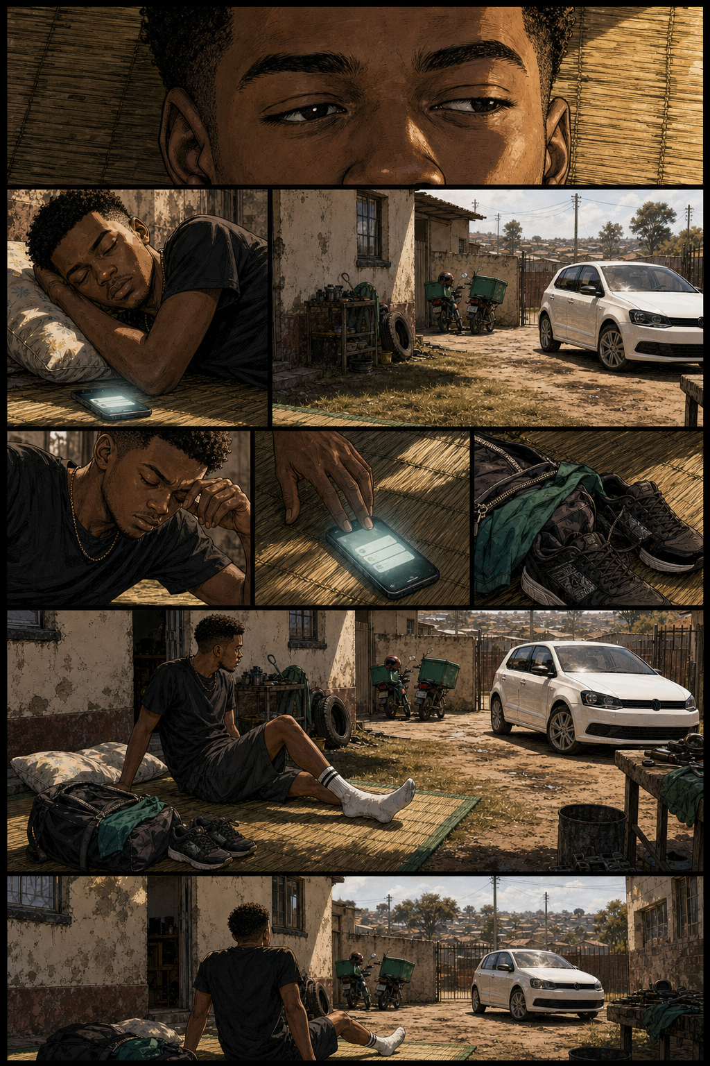 Preview image for Page 04: Zeth waking on the grass mat